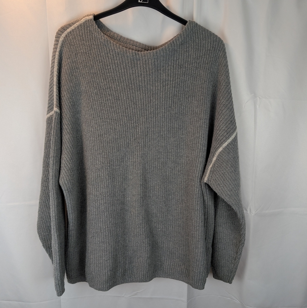 All Saints Bind Wool/Cotton Men's Gray Sweater Size L In VGUC